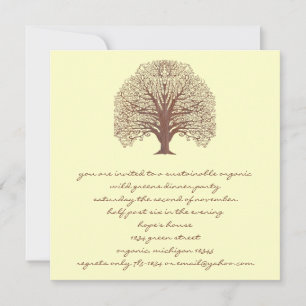 Brown Swirl Tree Wood Grain Pattern Invitations