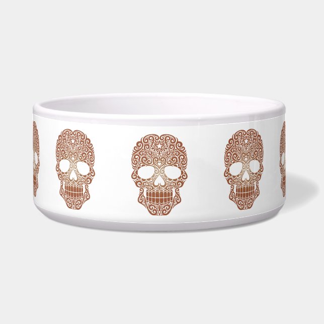 Brown Swirling Sugar Skull (Front)