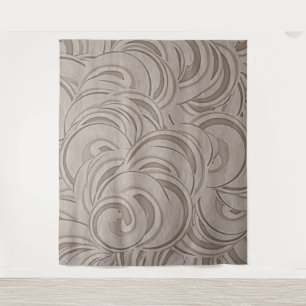 Brown Swirls Pattern Tapestry