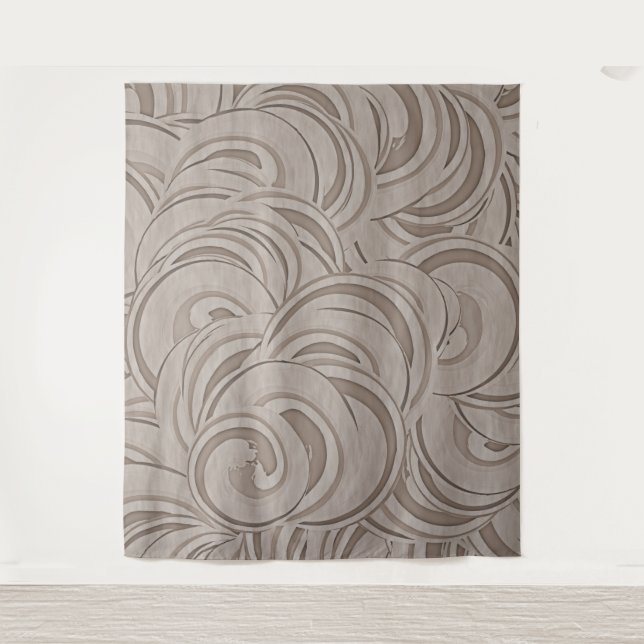 Brown Swirls Pattern Tapestry (Front)