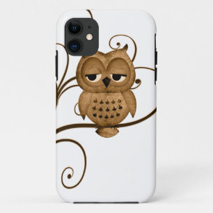 Brown Swirly Tree Owl iPhone 5 Case