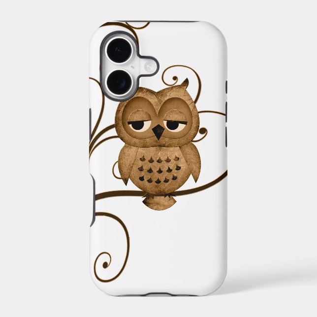Brown Swirly Tree Owl iPhone 5 Case (Back)