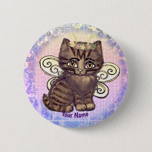 Brown tabby cat Fairy pin