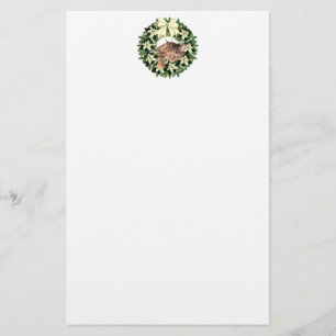 Brown tabby Christmas Stationery