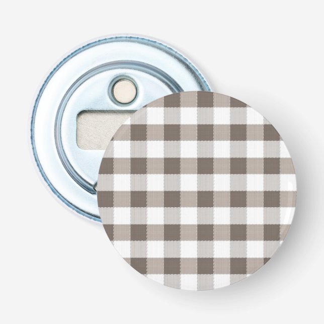 Brown Table Cloth Pattern Bottle Opener (Front)