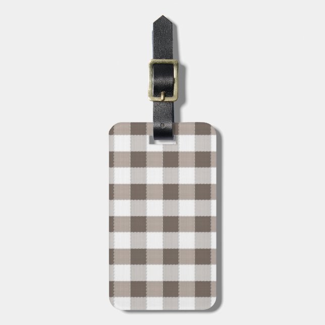 Brown Table Cloth Pattern Luggage Tag (Front Vertical)