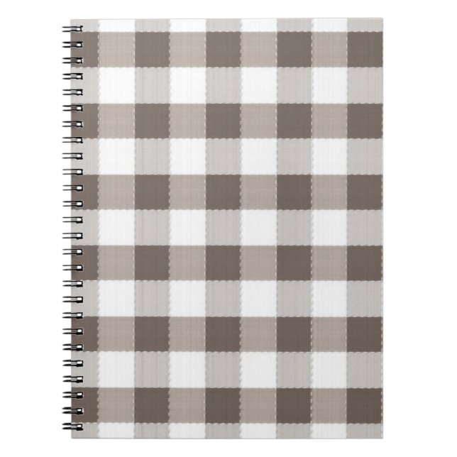 Brown Table Cloth Pattern Spiral Notebook (Front)