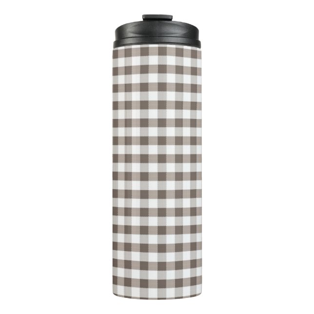 Brown Table Cloth Pattern Thermal Tumbler (Front)