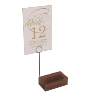Brown Table number card holder