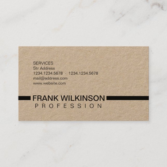 Brown tan carbon style business card (Front)