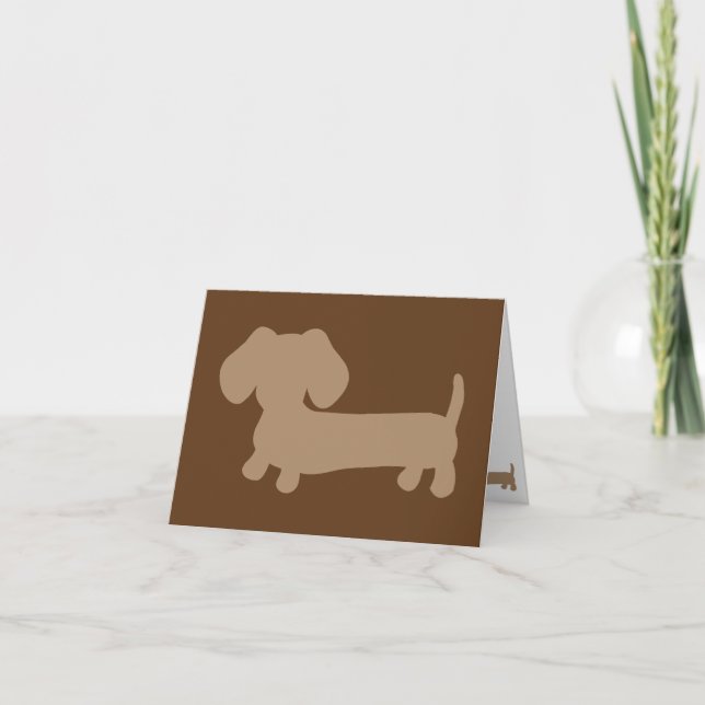 Brown Tan Dachshunds Masculine Note Card (Front)