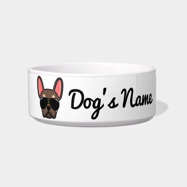 Brown Tan French Bulldog Bowl (Front)