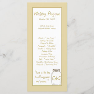 Brown/Tan Mason Jar Wedding Programs Programme