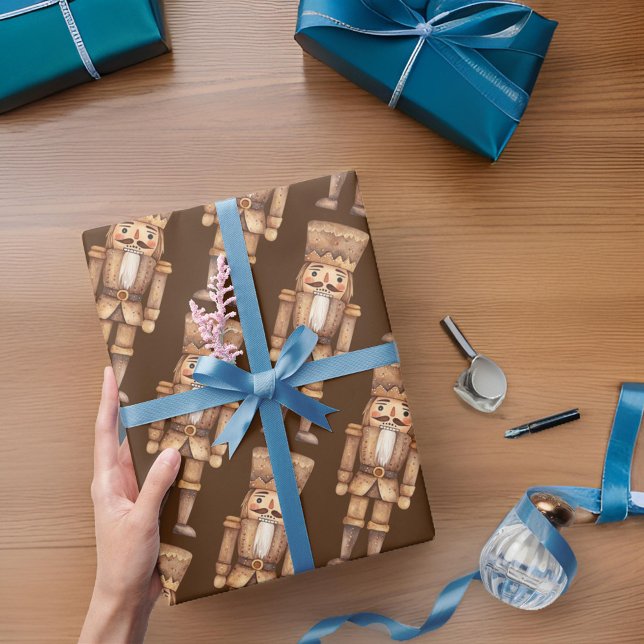 Brown Tan Nutcracker  Soldier Wrapping Paper (Creator Uploaded)