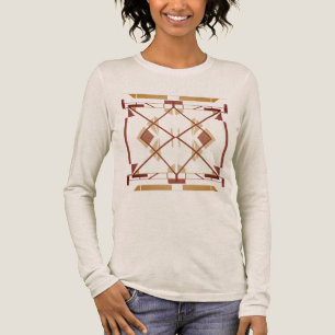 Brown Tan Rust Southwest Art Crisscross Abstract Tri-Blend Shirt