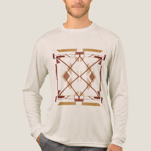 Brown Tan Rust Southwest Art Crisscross Abstract Tri-Blend Shirt