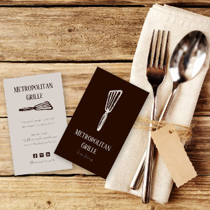 Brown Tan Spatula Restaurant Chef Business Card