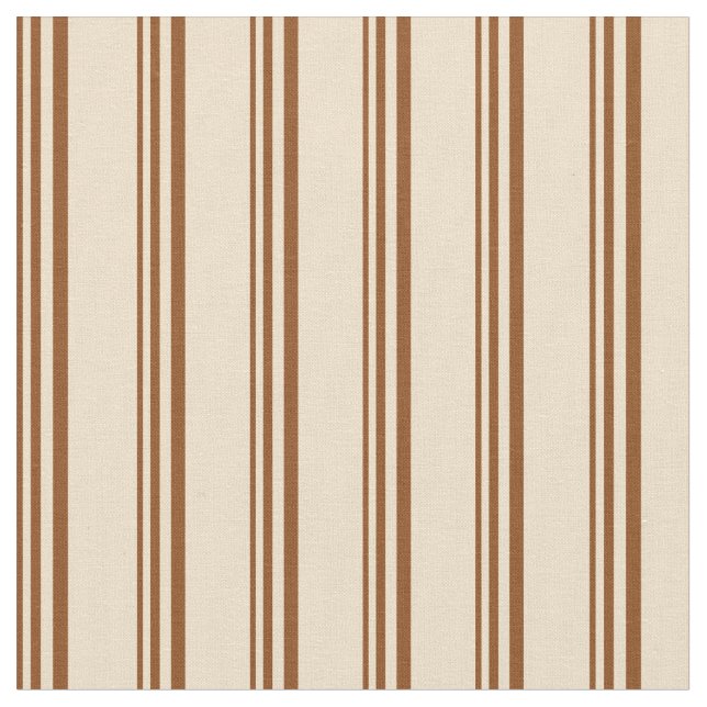 Brown & Tan Stripes Fabric (Close Up)