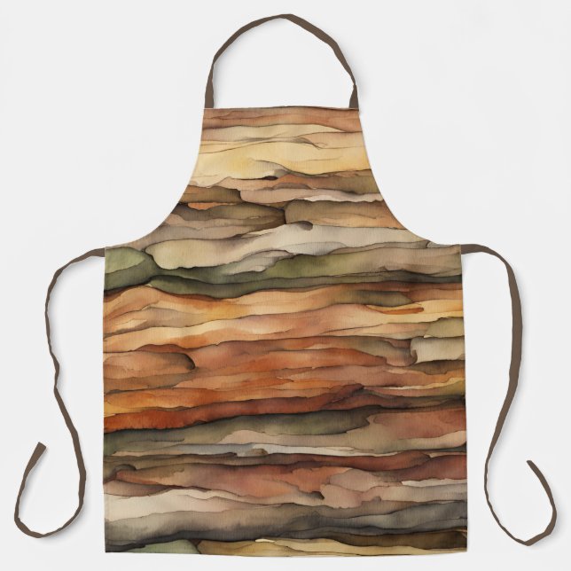 Brown Tan Wood Bark Nature Apron (Front)