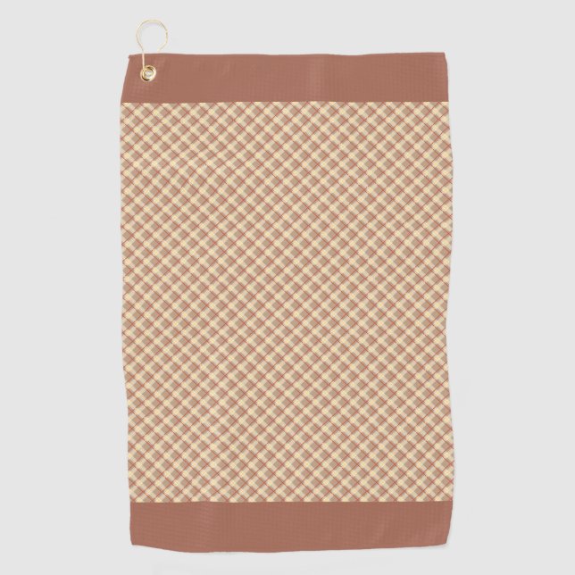 Brown tartan check      golf towel (Front)