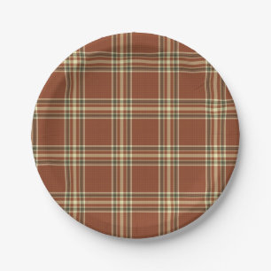 Brown Tartan Paper Plates
