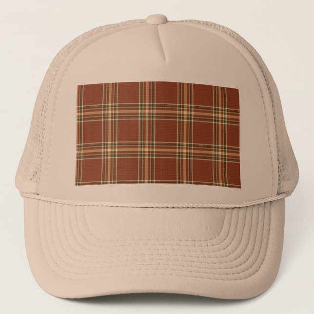 Brown Tartan Trucker Hat (Front)