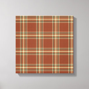 Brown Tartan Wrapped Canvas