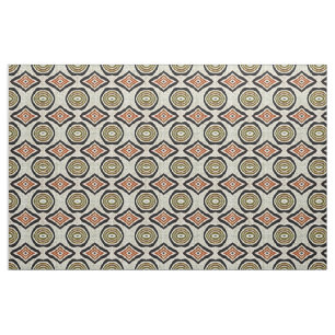Brown Taupe Beige Burnt Orange Bali Batik Pattern Fabric