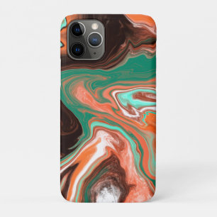 Brown, Teal, Orange Marble Digital Art  Case-Mate iPhone Case