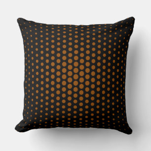 Brown Techno Dots Modern Black Cushion