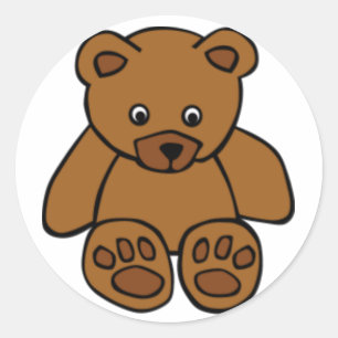 Brown Teddy Bear Classic Round Sticker