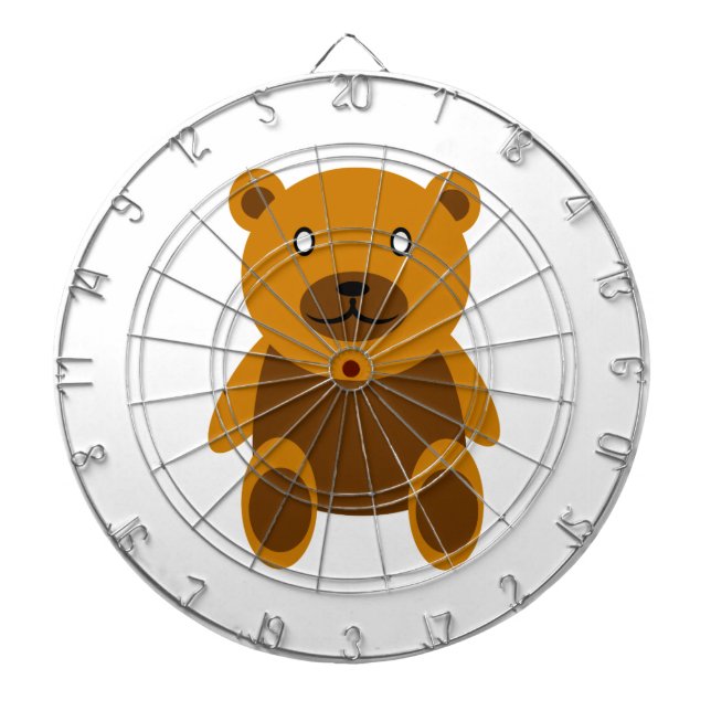 Brown teddy bear clipart dartboard (Front)