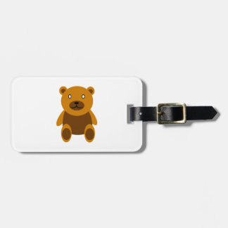 Brown teddy bear clipart luggage tag