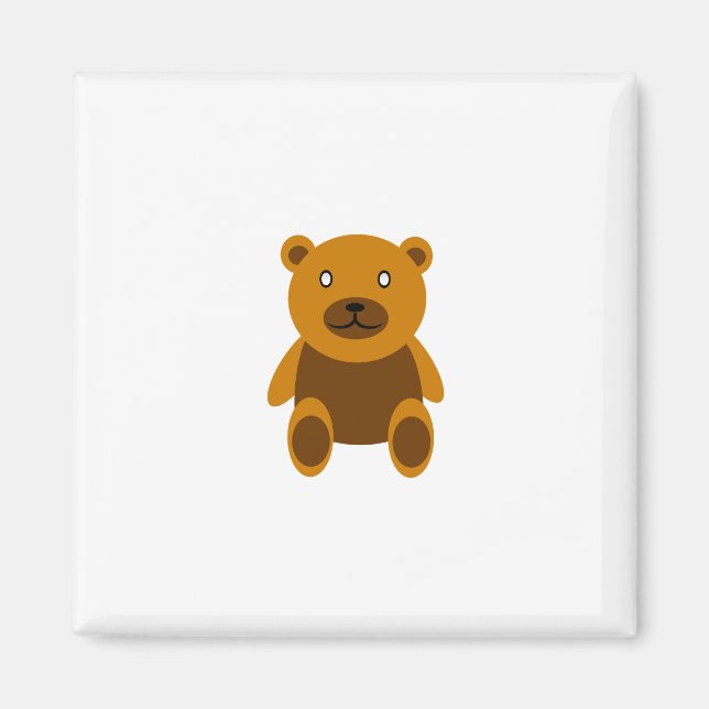 Brown teddy bear clipart magnet (Front)