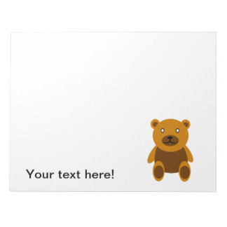 Brown teddy bear clipart notepad