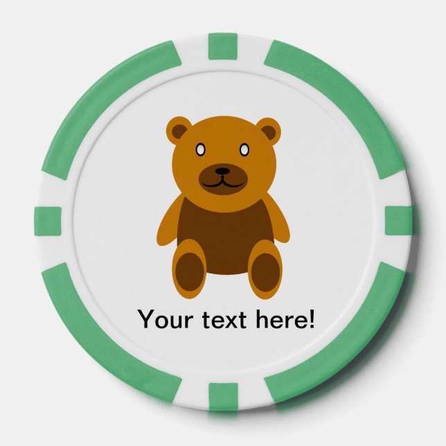 Brown teddy bear clipart poker chips (Front)