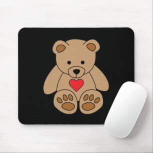 Brown Teddy Bear Heart Valentine's Day I Love You Mouse Pad