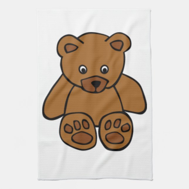 Brown Teddy Bear Tea Towel (Vertical)