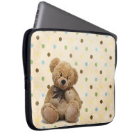 Brown Teddy Bears On Polka Dots