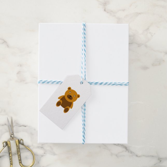 Brown teddybear clipart gift tags (With Twine)