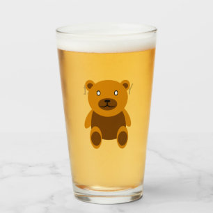 Brown teddybear clipart glass