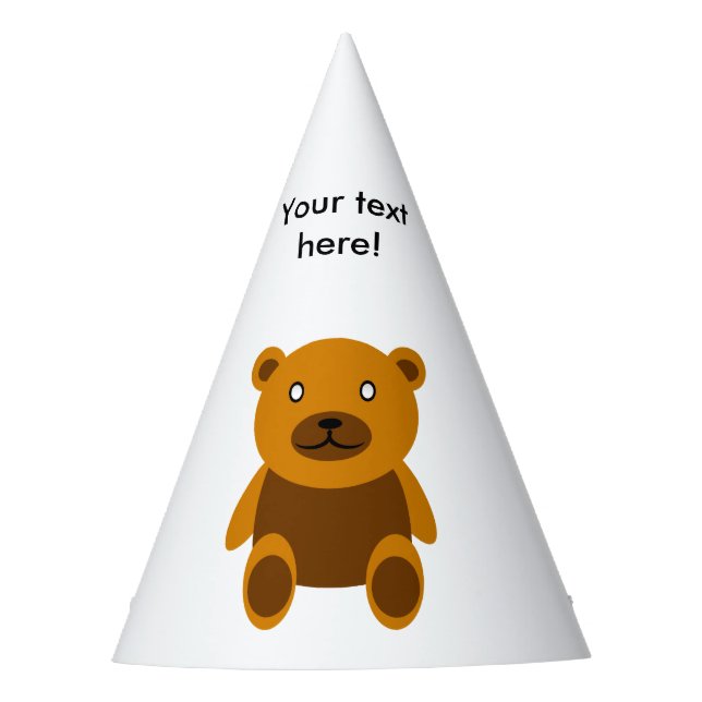 Brown teddybear clipart party hat (Front)
