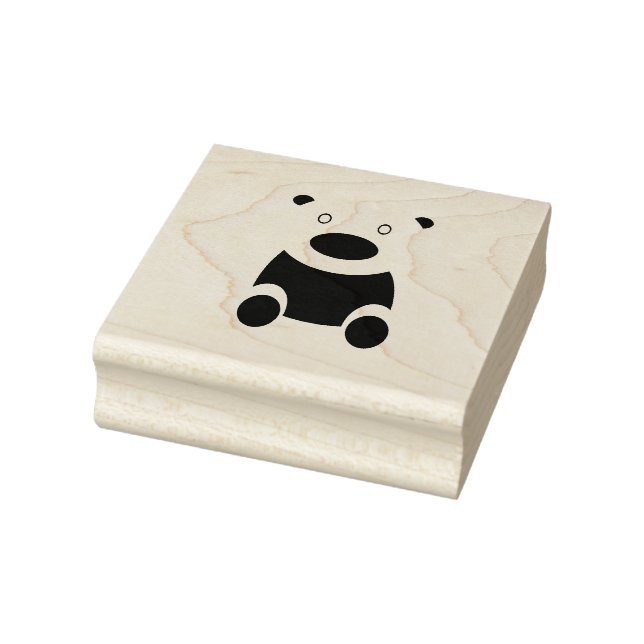 Brown teddybear clipart rubber stamp (Stamp)