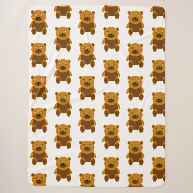 Brown teddybear clipart sherpa blanket (Front)