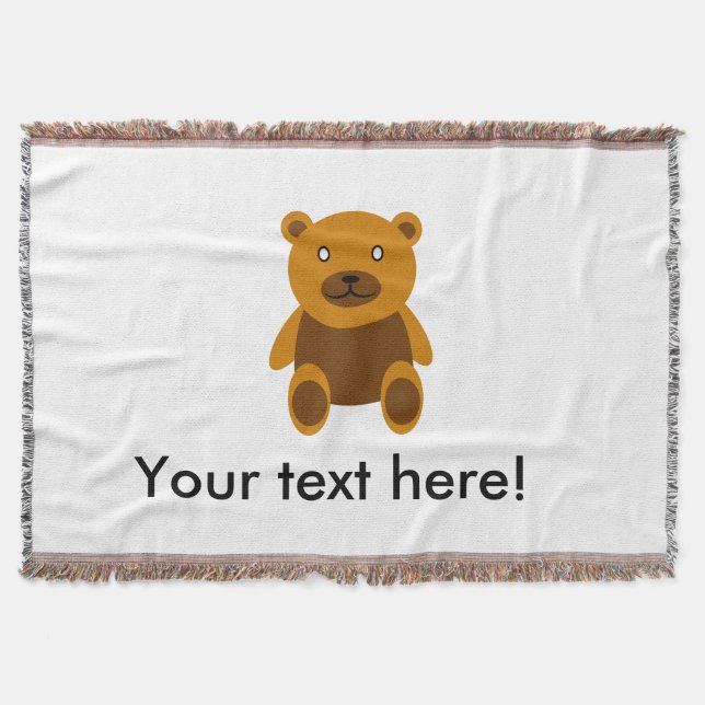 Brown teddybear clipart throw blanket (Front)