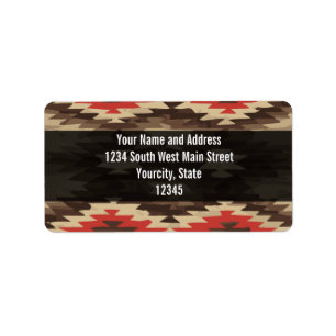 Brown/Terra Cotta Navajo Pattern Label