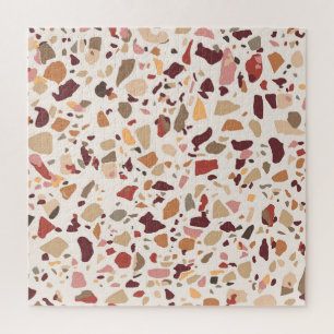 Brown terrazzo: vintage, trendy pattern. jigsaw puzzle