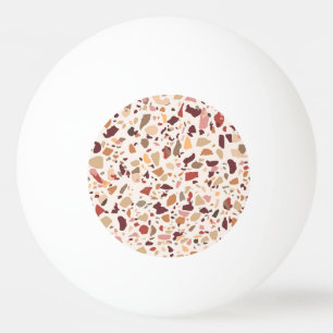 Brown terrazzo: vintage, trendy pattern. ping pong ball