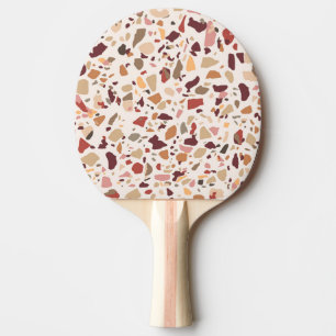 Brown terrazzo: vintage, trendy pattern. ping pong paddle