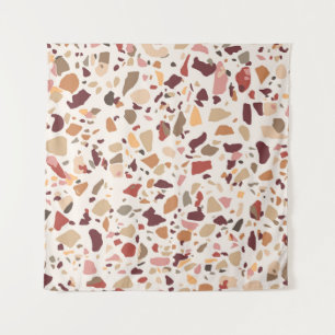 Brown terrazzo: vintage, trendy pattern. tapestry